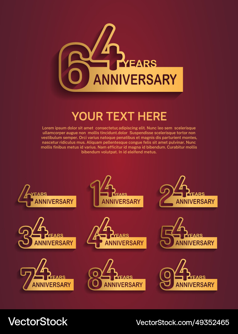 Set Anniversary Logotype Premium Collection Vector Image