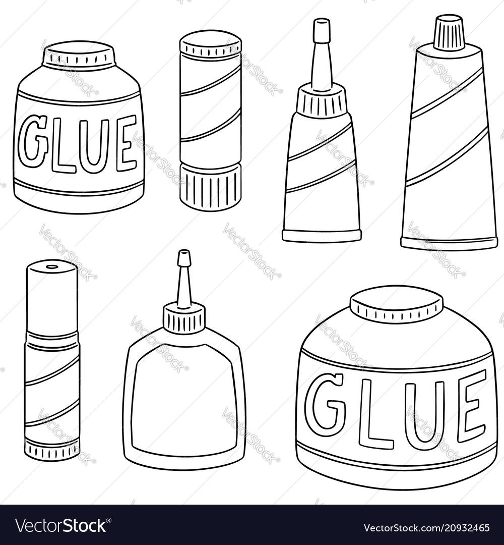 Set of glue Royalty Free Vector Image - VectorStock