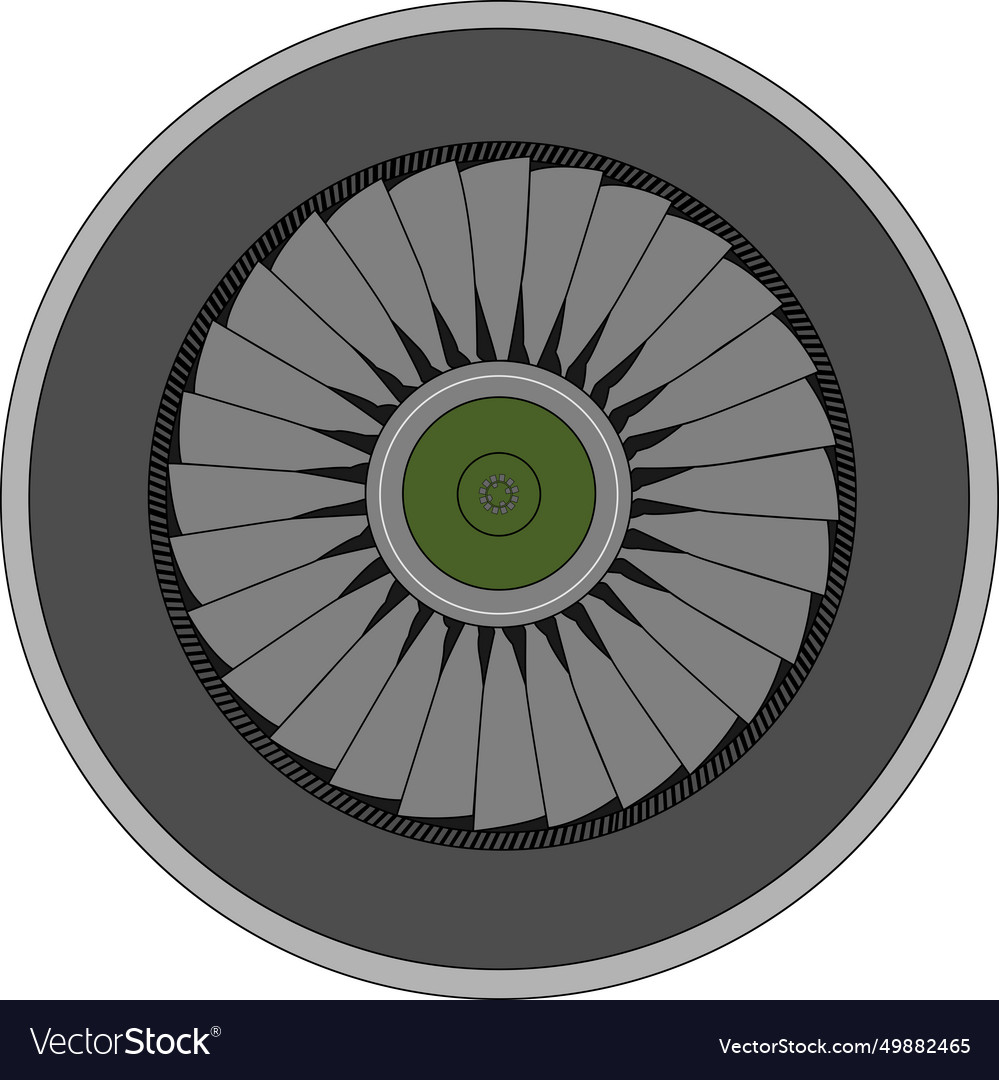 Turbofan engine fan blades Royalty Free Vector Image