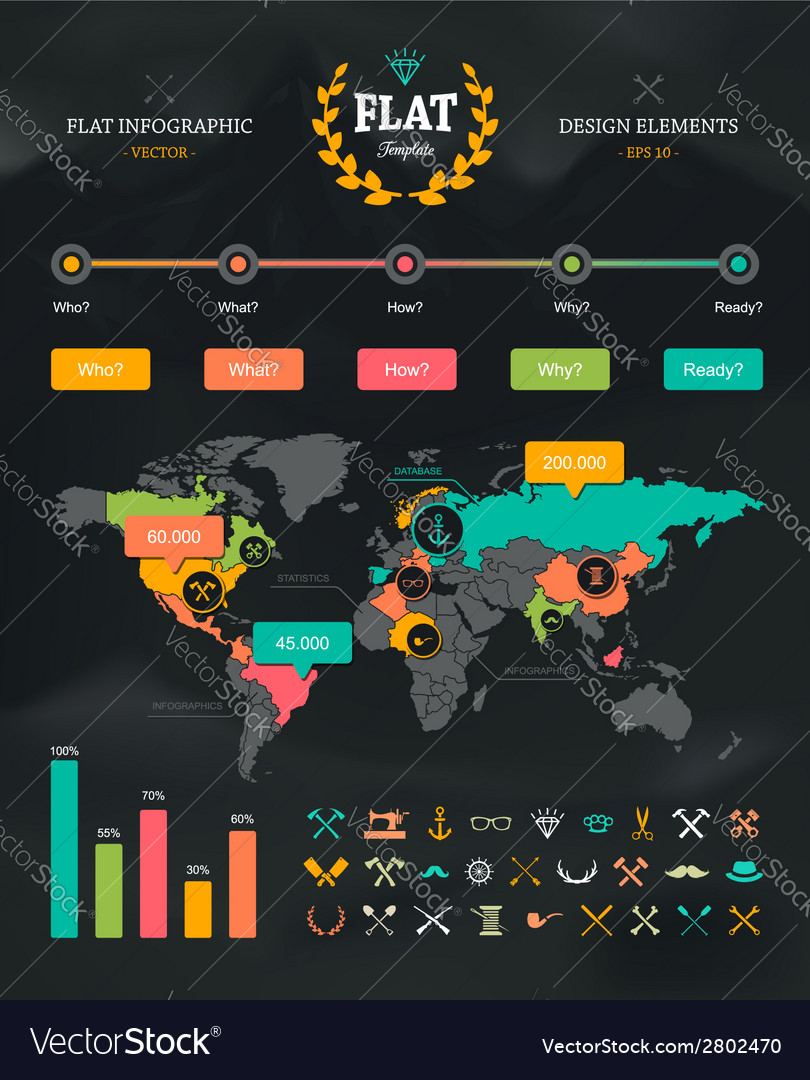 Flat infographic set 1