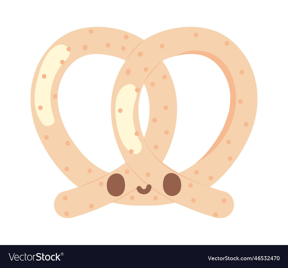 Pretzel kawaii food Royalty Free Vector Image - VectorStock