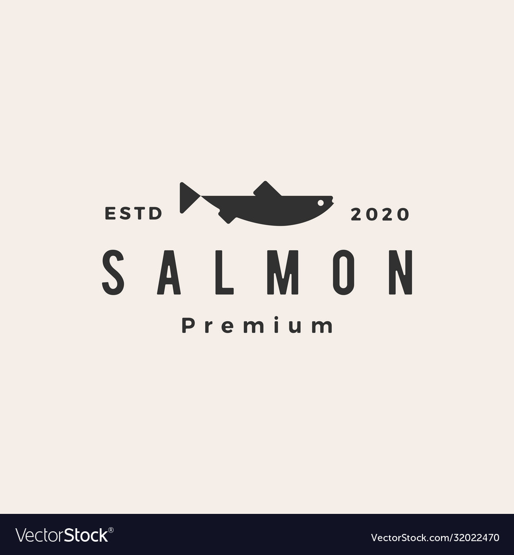 Salmon fish hipster vintage logo icon Royalty Free Vector