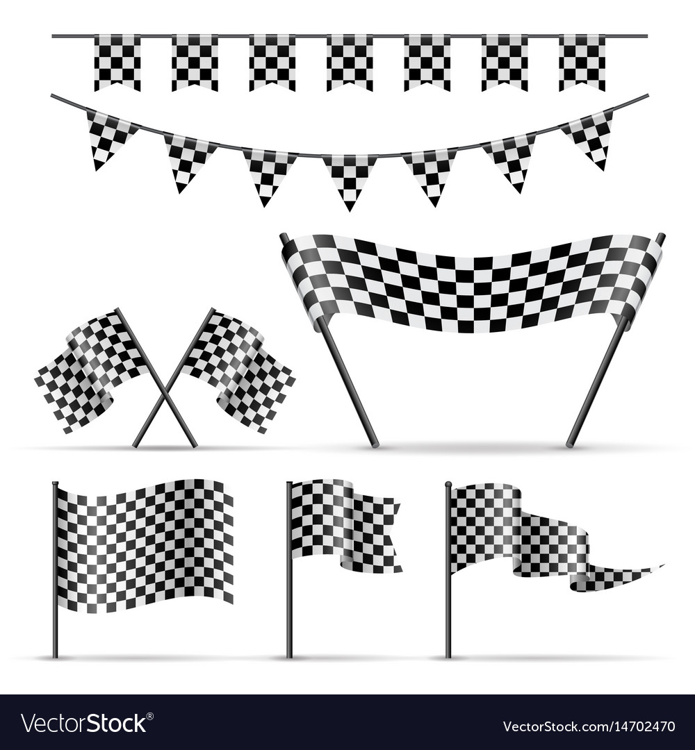 Set sport checkered flags Royalty Free Vector Image