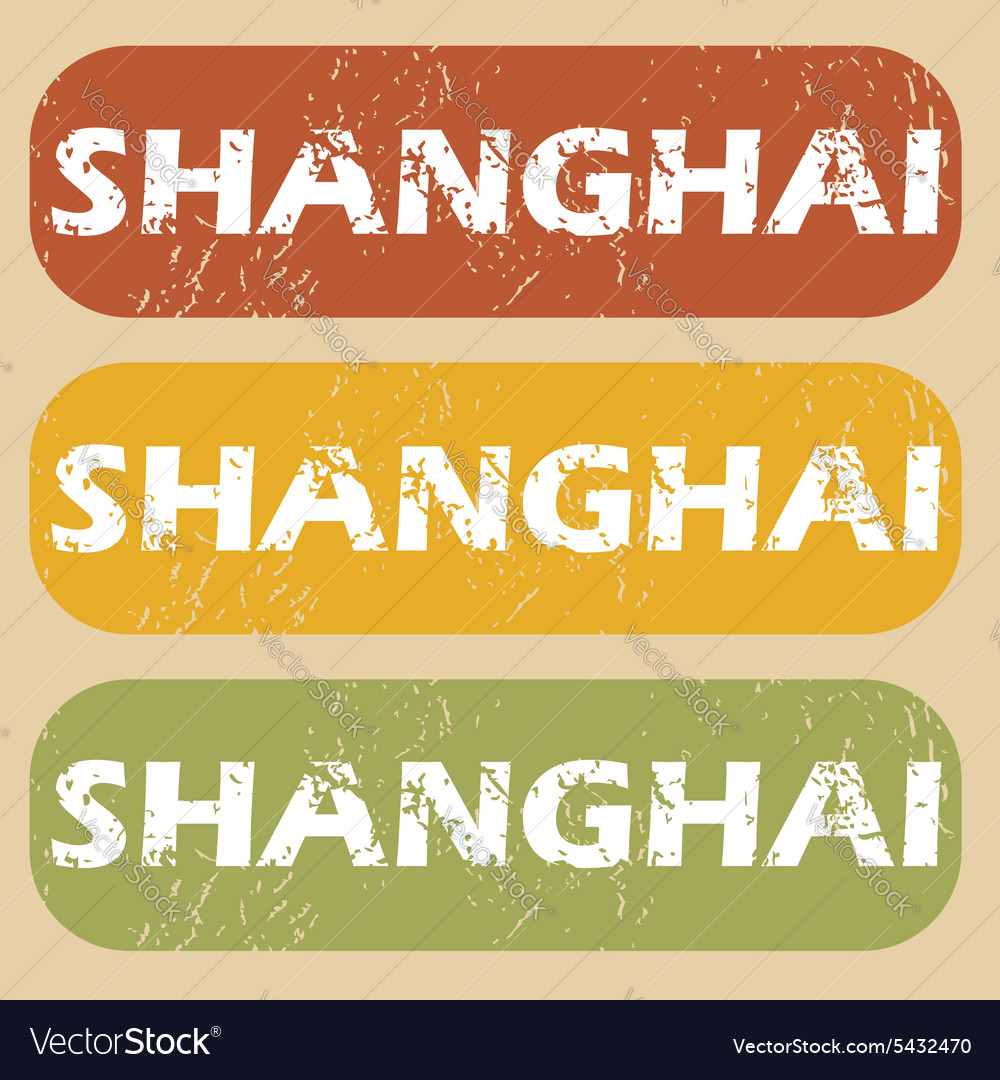 Vintage Shanghai Stamp Set Royalty Free Vector Image Vintage Shanghai Stamp Set Royalty Free Vector Image