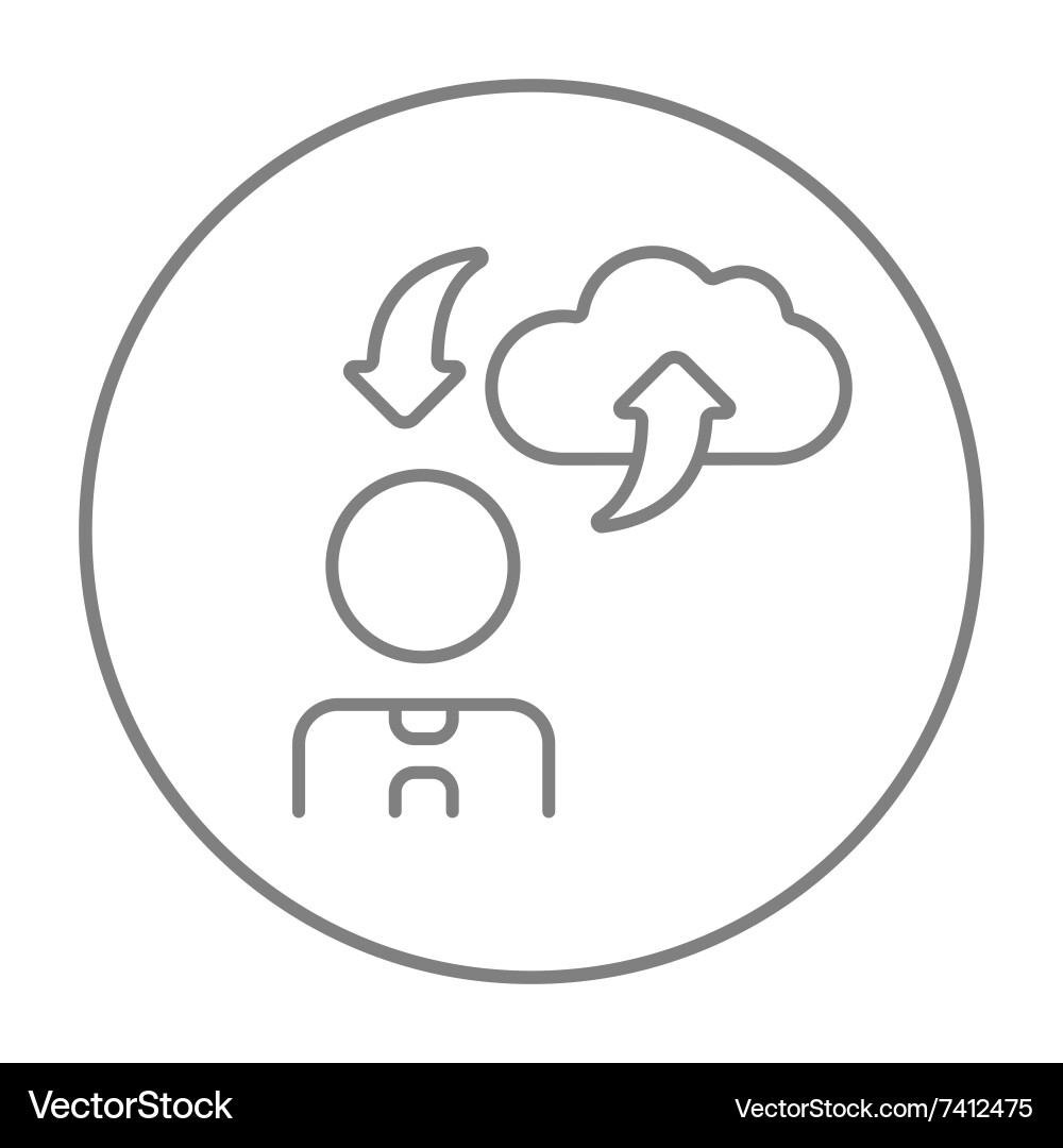 Cloud computing line icon Royalty Free Vector Image