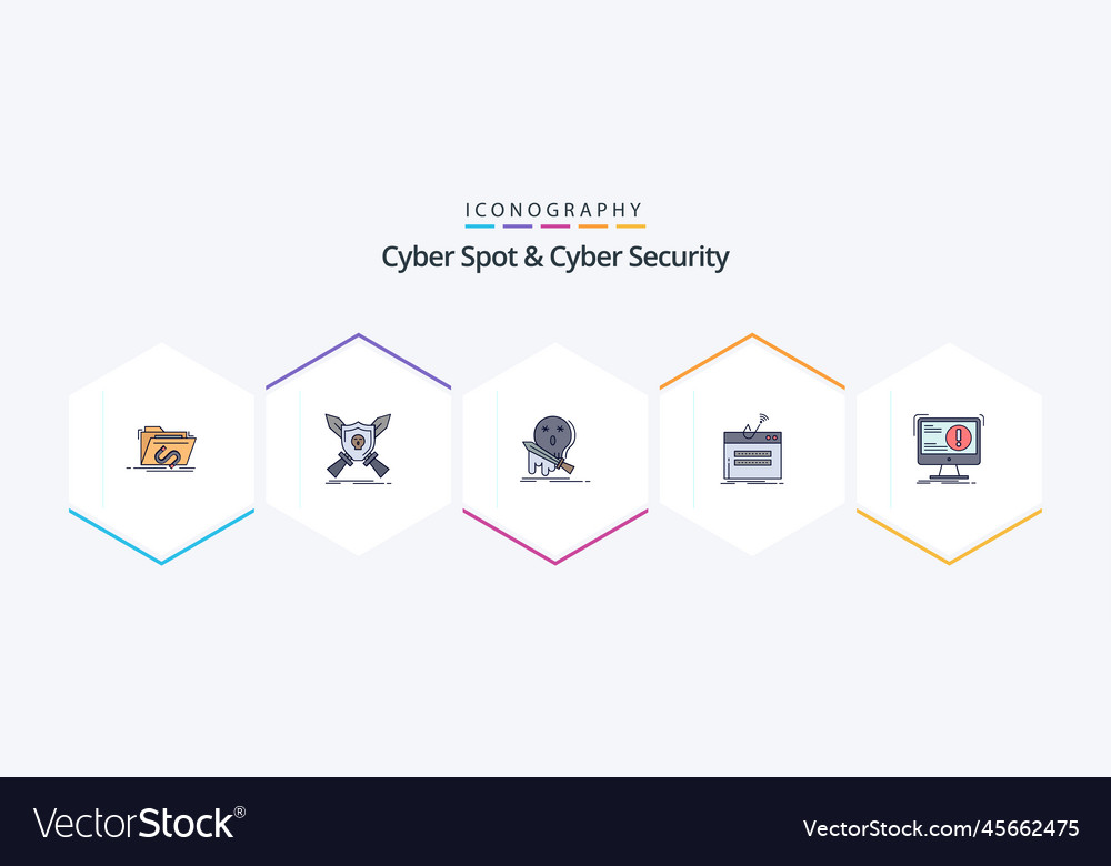 Cyber spot and security 25 filledline icon