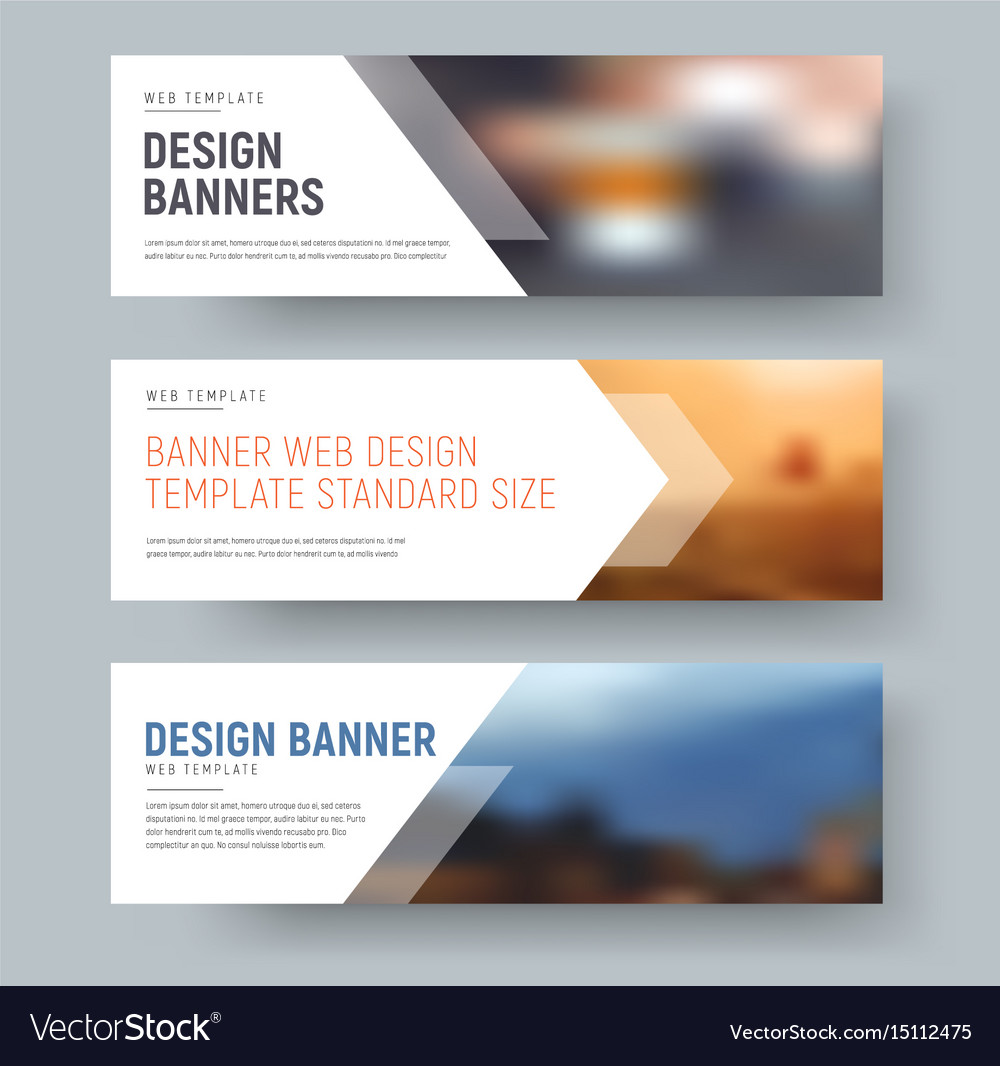 Design Of Standard Horizontal Web Banners With Vector Image