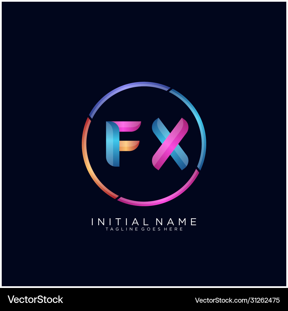 Fx letter logo icon design template elements Vector Image