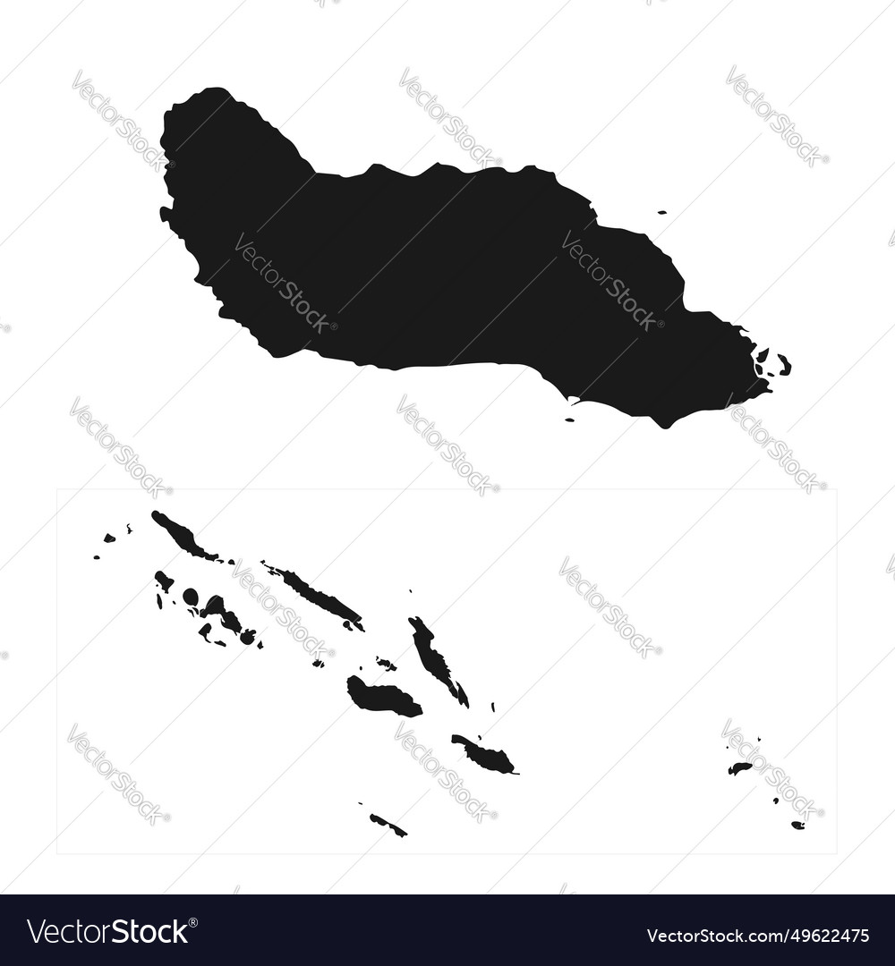 Highly Detailed Solomon Islands With Guadalcanal Vector Image