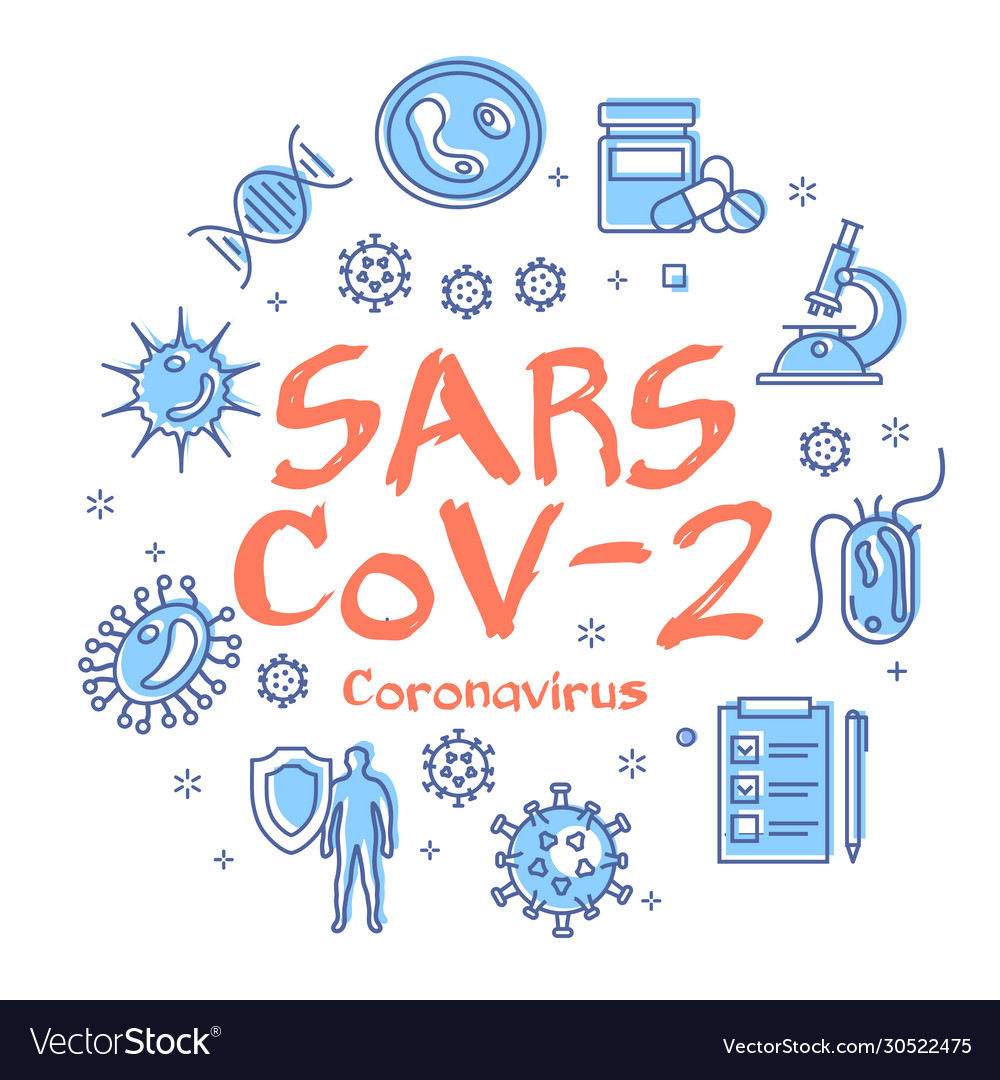 Linear concept coronavirus pandemic Royalty Free Vector