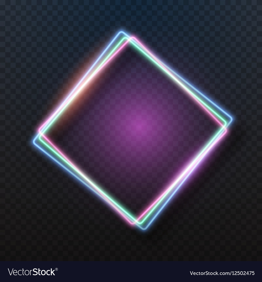 Neon Frame Glowing Neon Sign Royalty Free Vector Image