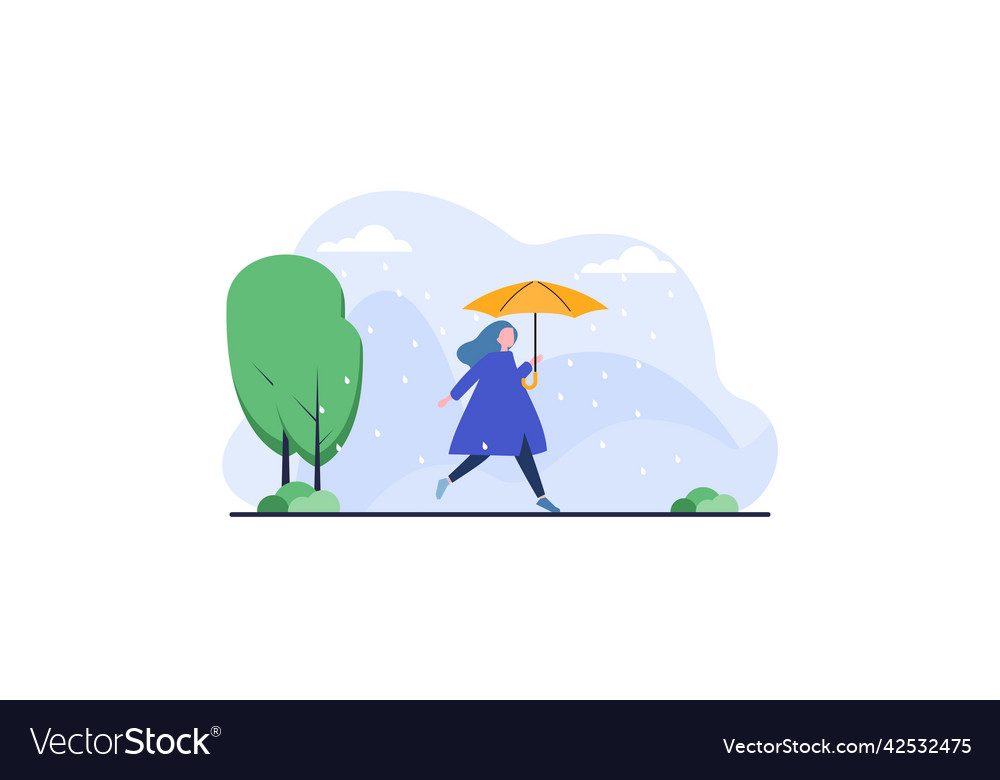 People walking with umbrellas weather with rainy Vector Image