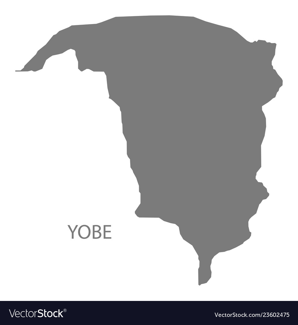 Yobe nigeria map grey Royalty Free Vector Image