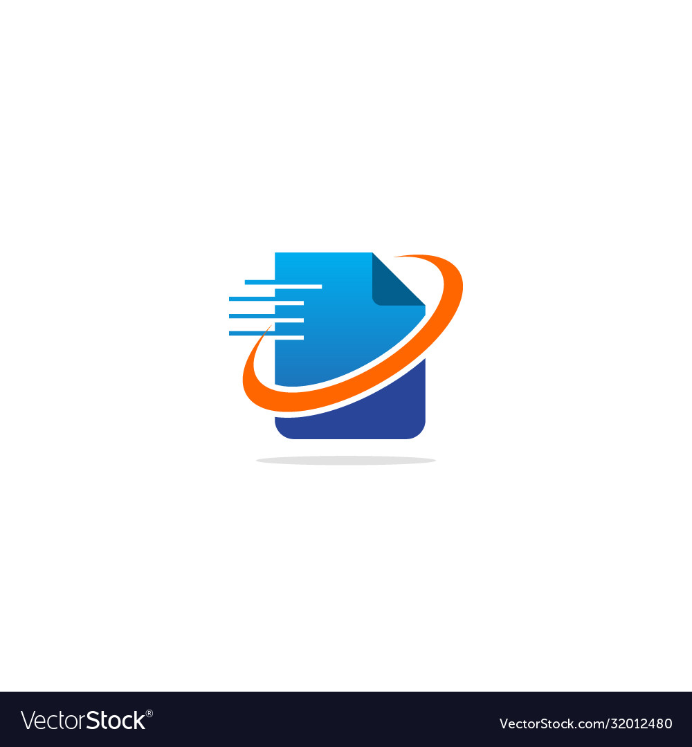 Data document transfer logo Royalty Free Vector Image