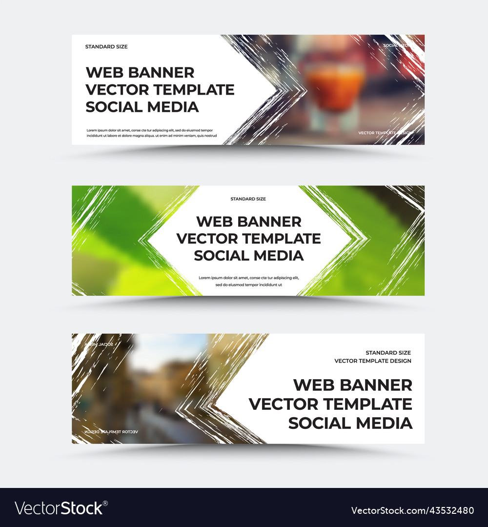 Eps web banner template white triangle hexagon Vector Image