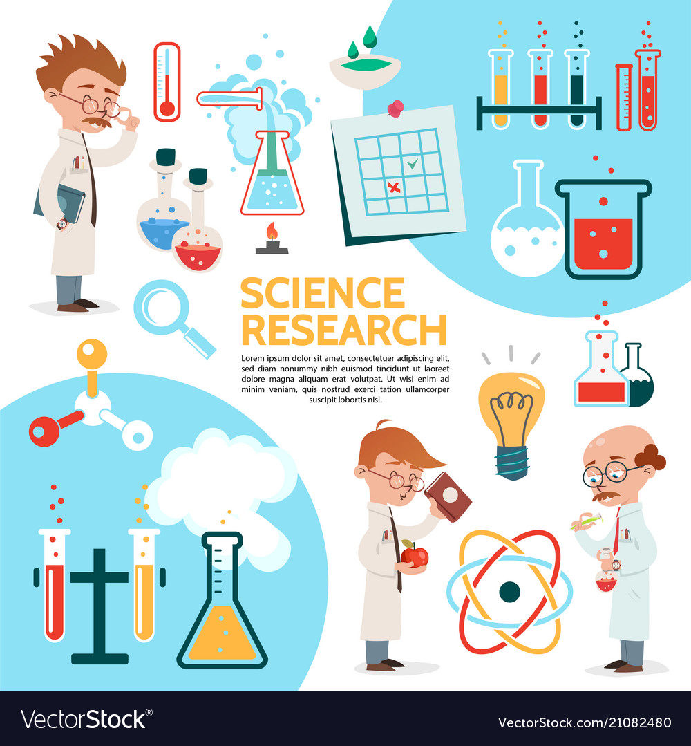 Flat science template Royalty Free Vector Image