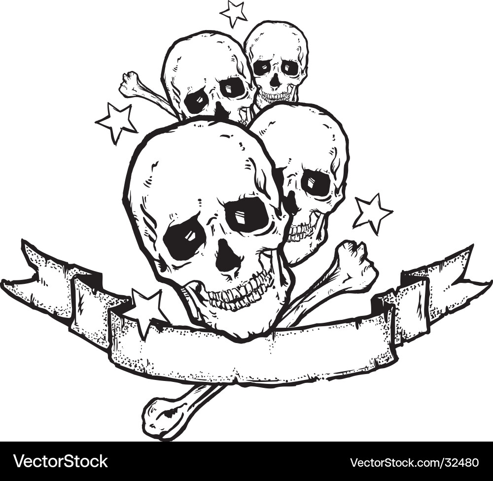Heavy Metal Rock Banner Tattoo Royalty Free Vector Image
