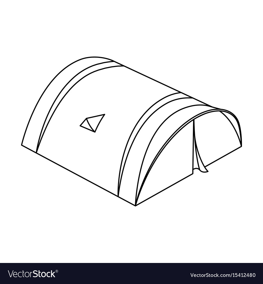 Tent is roundtent single icon in outline Vector Image