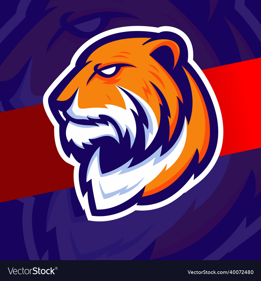 Tiger head mascot logo esport design character