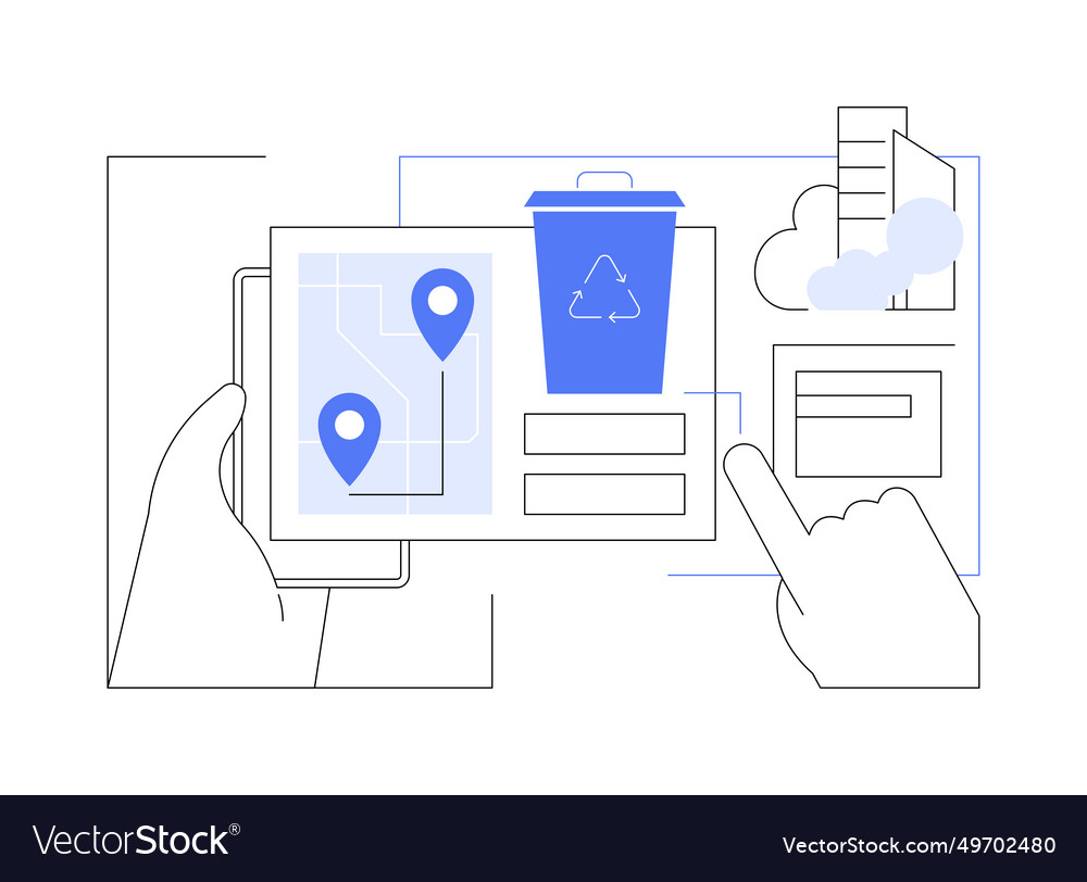 Abfall App für Bürger isoliert Cartoon