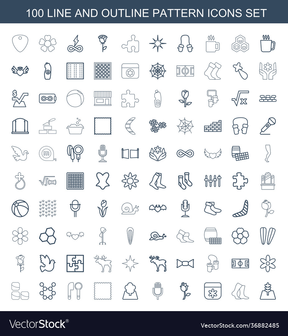 100 pattern icons Royalty Free Vector Image - VectorStock