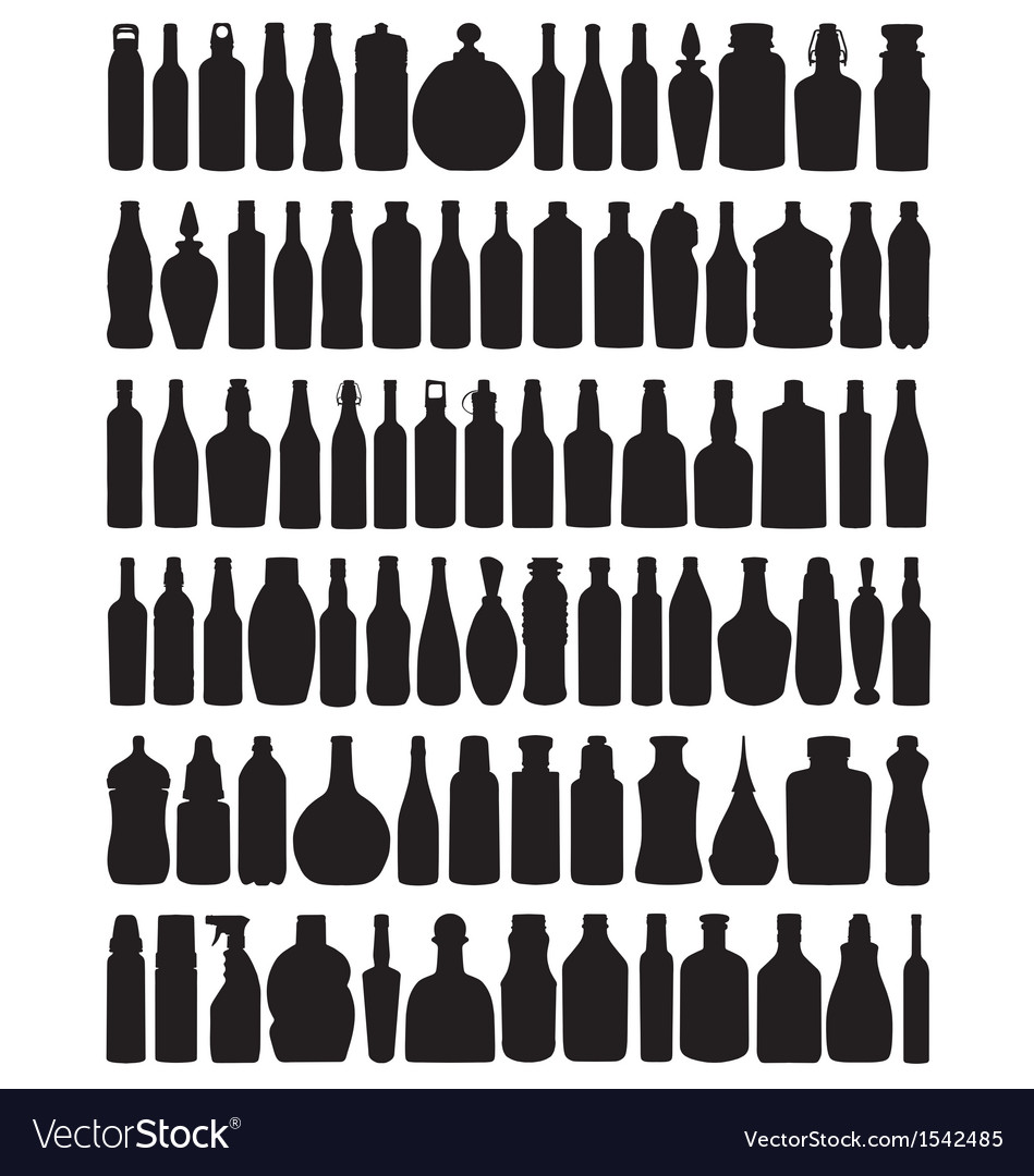 Bottle Silhouettes Royalty Free Vector Image - Vectorstock