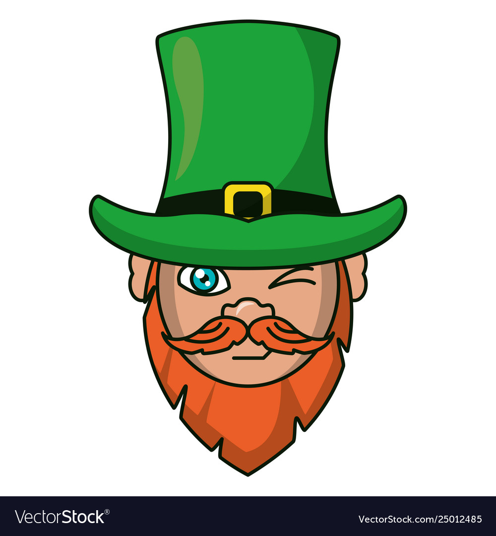 Irish elf face cartoon Royalty Free Vector Image