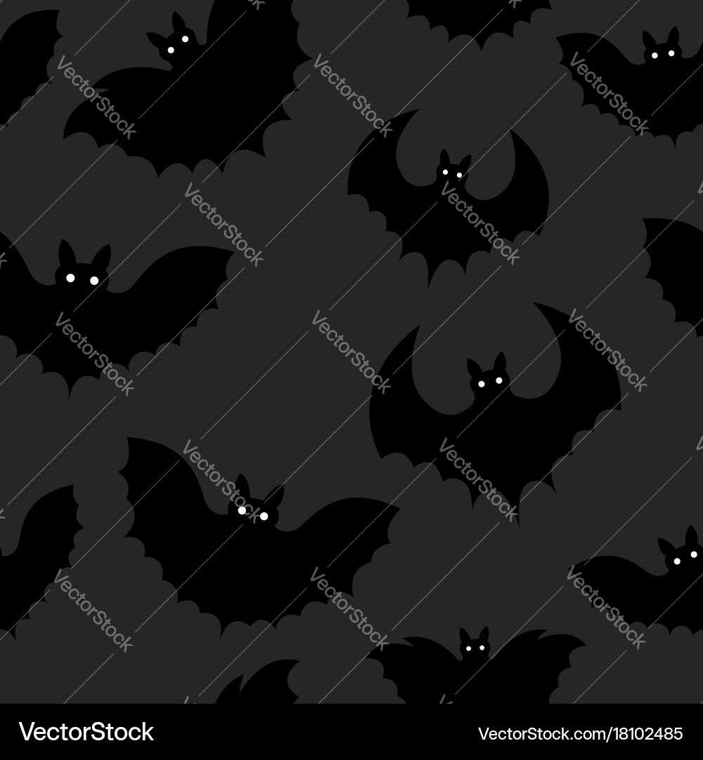 Seamless pattern of a black bat on halloween Vector Image