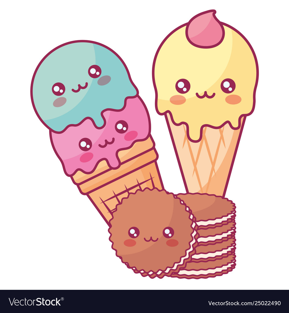 Cute Kawaii Ice Cream Cool Drawings Easy - Foto Kolekcija