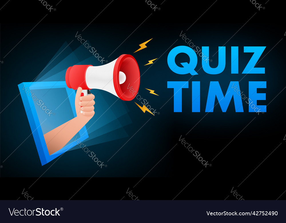 Quiz time logo with clock concept Royalty Free Vector Image