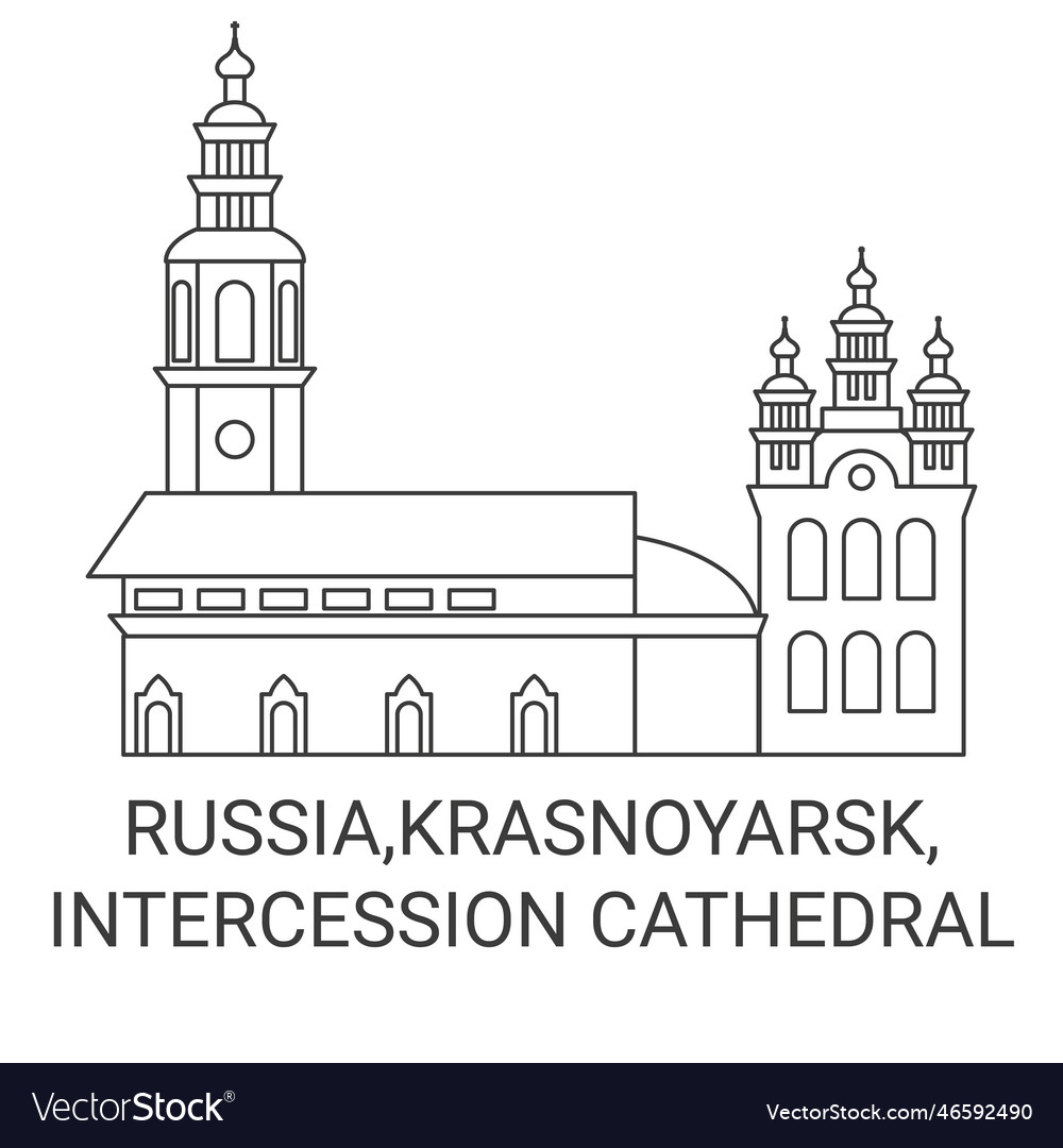 Russiakrasnoyarsk intercession cathedral travel Vector Image