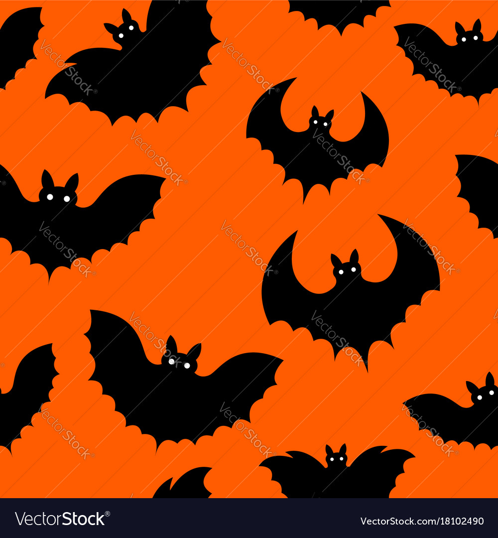 Seamless pattern of a black bat on halloween