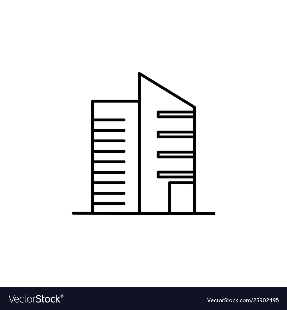 Building outline icon element of architecture Vector Image