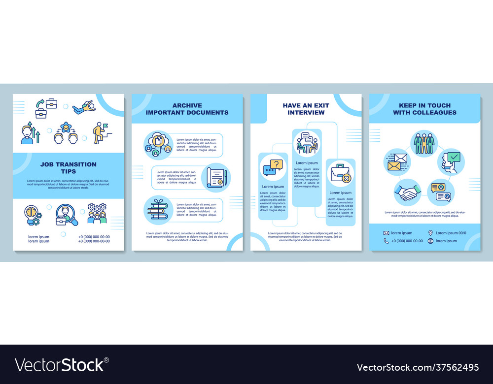Job Transition Tips Brochure Template Royalty Free Vector Job Transition Tips Brochure Template Royalty Free Vector