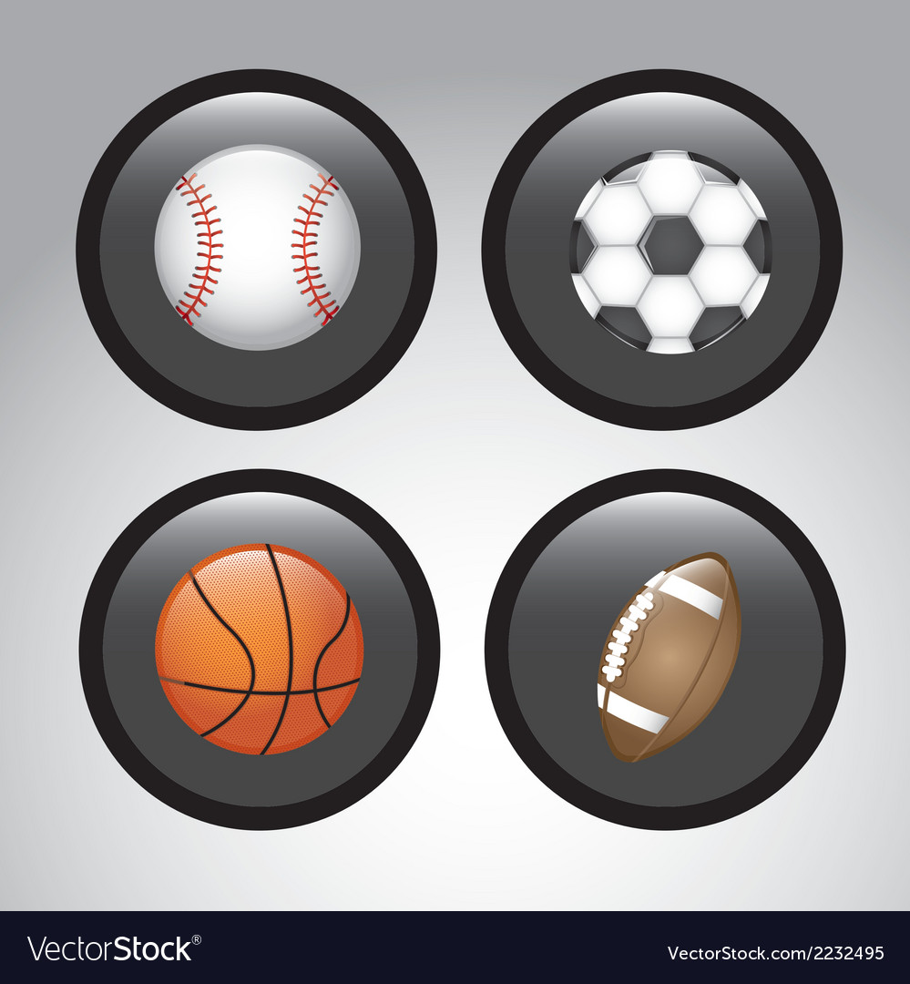 Sports balls over gray background