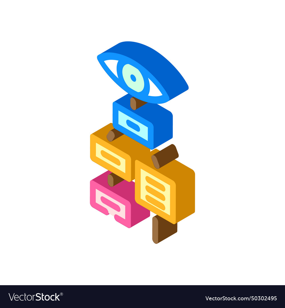 Visual hierarchy ux ui design isometric icon Vector Image