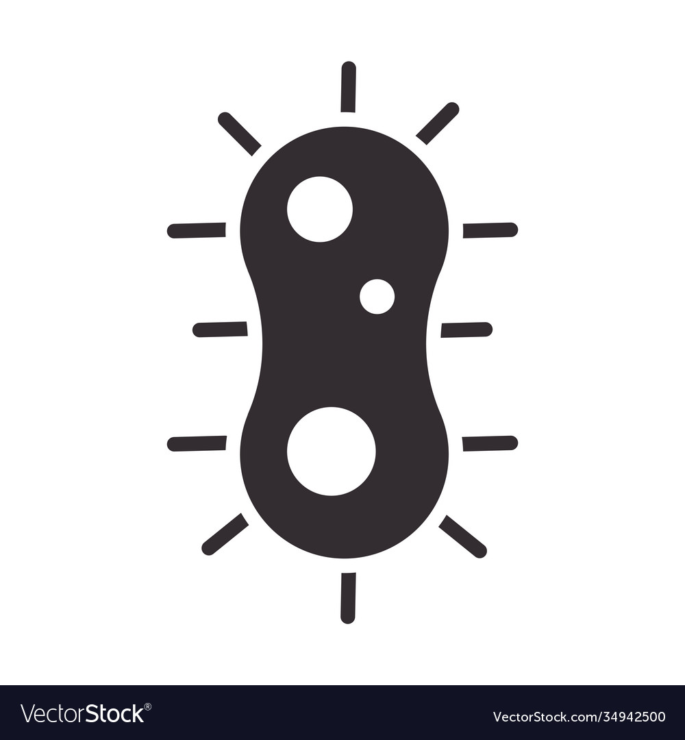 Biology bacteria science element silhouette icon Vector Image