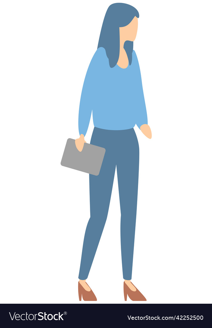 Businesswoman standing and looking away woman Vector Image