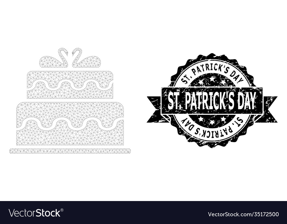 Grunge st patrick s day ribbon seal stamp