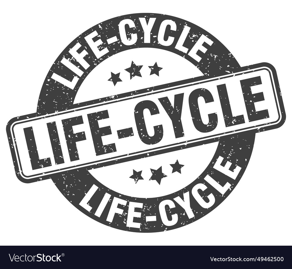 Life-cycle stamp life-cycle label round grunge Vector Image