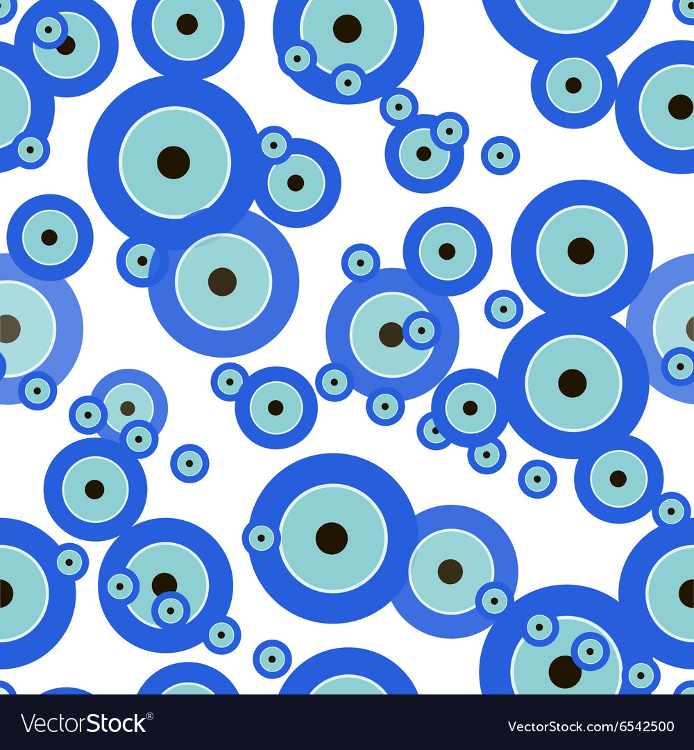 Seamless pattern of blue eye symbol evil Vector Image