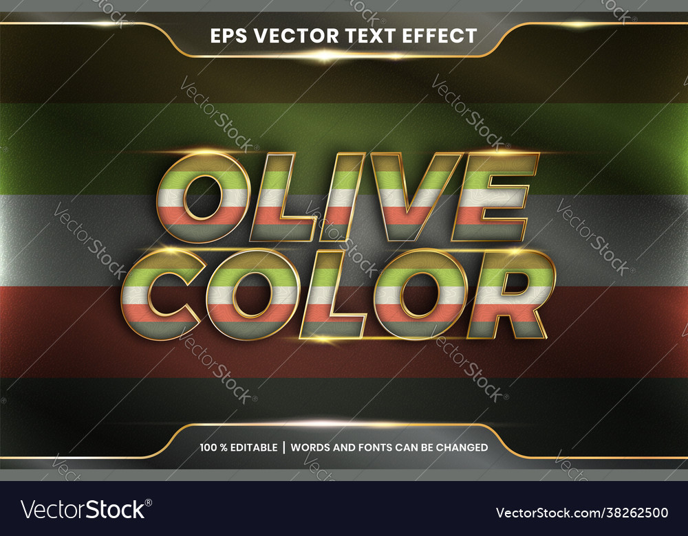 Text effect in 3d olive color words