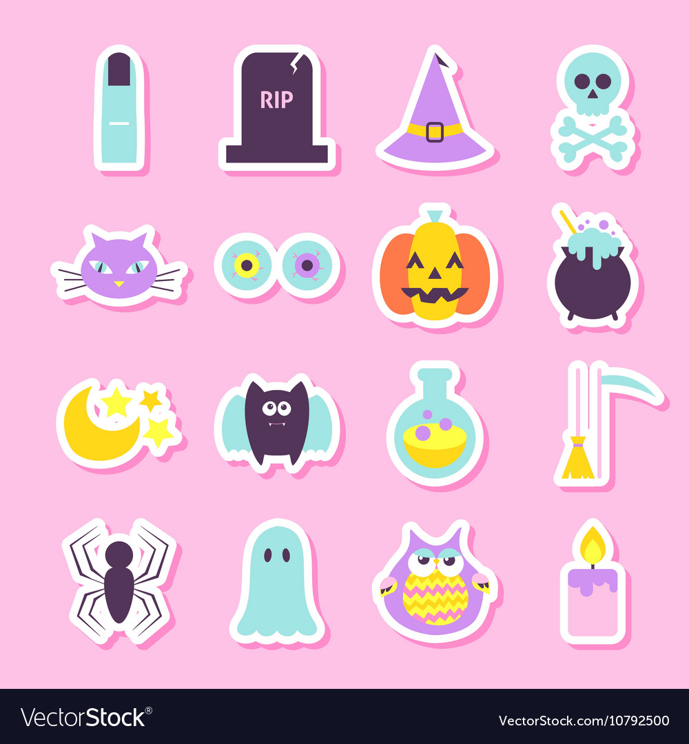 trick or treat halloween stickers royalty free vector image stickers halloween