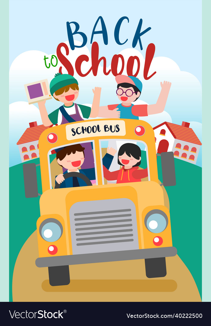 Welcome back to school with funny school Vector Image