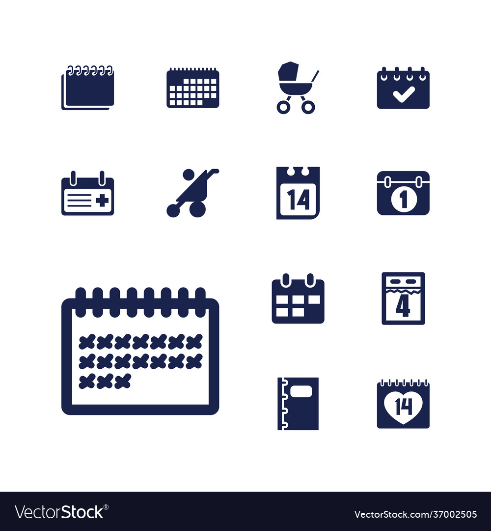 13 Calendar Icons Royalty Free Vector Image - Vectorstock