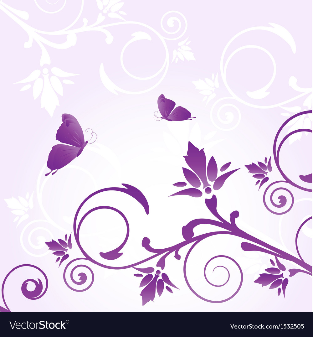 Floral card with butterfly Royalty Free Vector Image