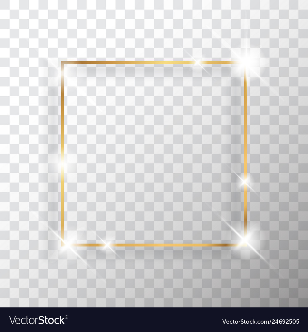 Gold square frame or golden luxury rectangular