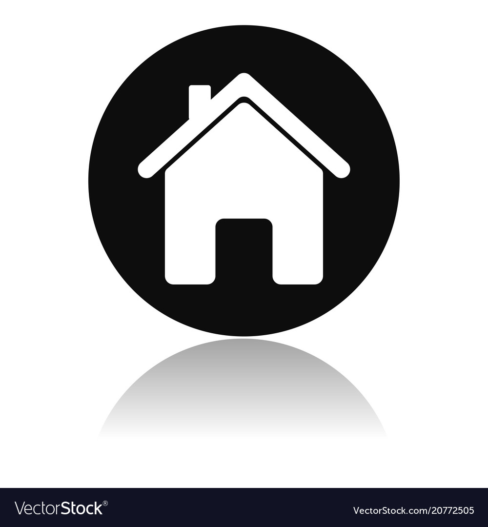 Home icon round black icon of a resedential house Vector Image