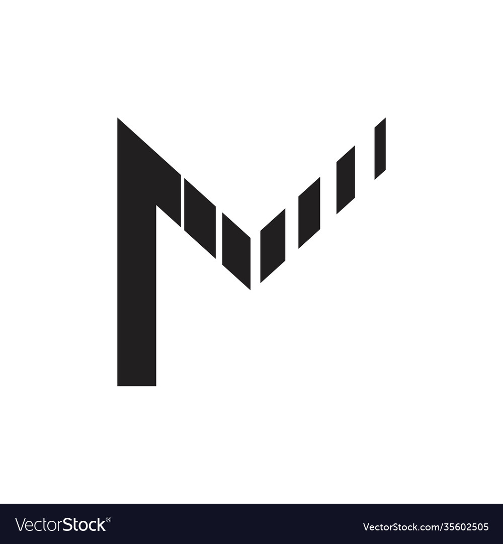 Letter m stripes geometric logo Royalty Free Vector Image