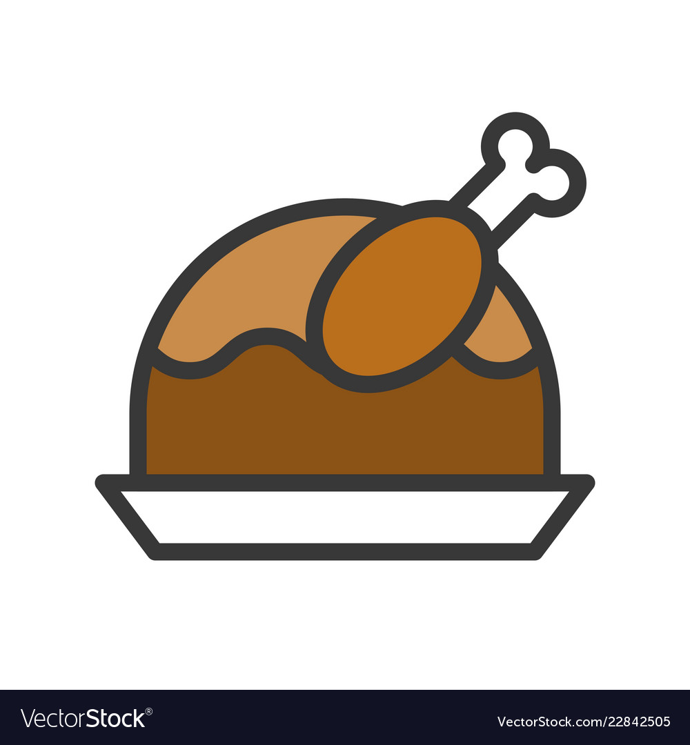 Roast turkey cute christmas and winter related Vector Image